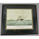 A Framed Maritime Print, The Sutlej East Indian, 26cm Wide