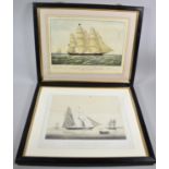Two Framed Maritime Prints, Clipper Ship, Flying Cloud and the Celebrated Piratical Slavery Antonio