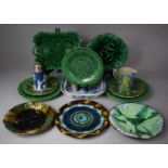 A Collection of Leaf Dishes, together with a Jasperware Sugar Sifter Etc