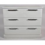 A Painted Modern Three Drawer Bedroom Chest, 92cm wide