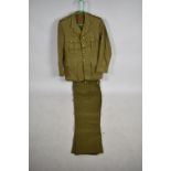 A Vintage Reconnaissance Corps Captain's Jacket with Brass Buttons and Royal Bath Pips Together with
