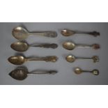A Collection of Silver and Continental White Metal Souvenir Spoons, 121g
