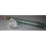 A Victorian Glass Rolling Pin (One End AF) Together with a Glass Globular Bauble