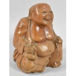 A Chinese Study of Seated Buddha Possibly Carved from Bamboo, 10cm High