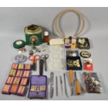 A Small Collection of Cottons, Pins, Sewing Accessories etc