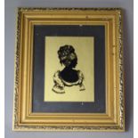 A Gilt Framed Miniature Silhouette Signed G A Silva, 14cm high