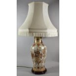 A Large Modern Oriental Vase Shaped Table Lamp with Shade, Vase 50cm High