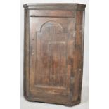 A 19th Century Oak Wall Hanging Corner Cupboard with Shaped Shelves, 75cm wide