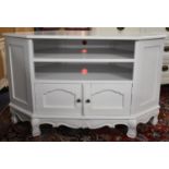 A White Painted TV/DVD Stand with Base Cupboard, 121cm wide