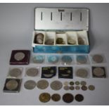 A Collection of Various British Crowns, Reproduction Roman Coins, Silver coins etc