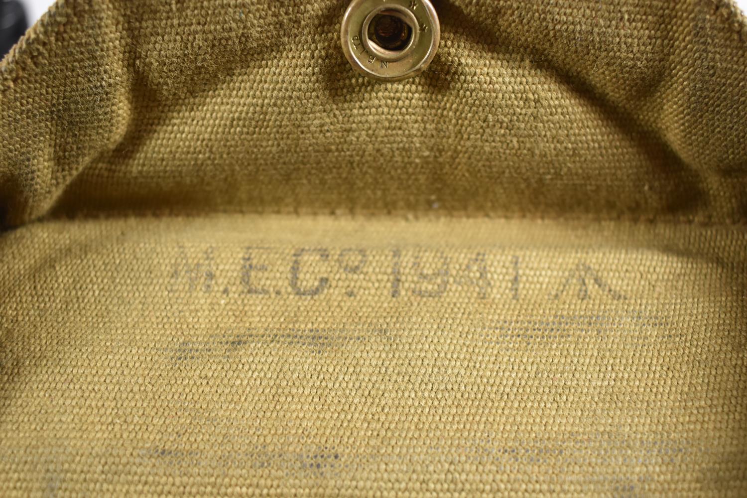 A Pair of WWII Taylor-Hobson Binoculars in Canvas Carrying Case, Stamped with War Department Arrow - Image 2 of 2