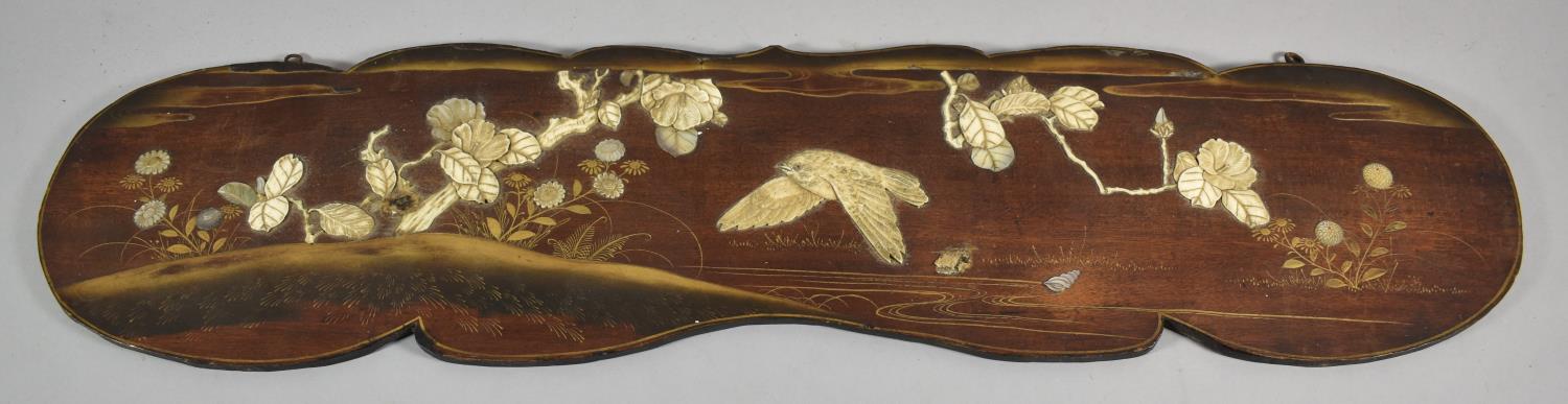 A Japanese Meiji Period Shibayama Wall Hanging Panel Decorated with Gilt, Mother of Pearl and