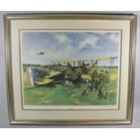 A Framed Terence Cuneo Print, "First Air Post (Folkestone-Koln 1919)", Signed by the Artist in