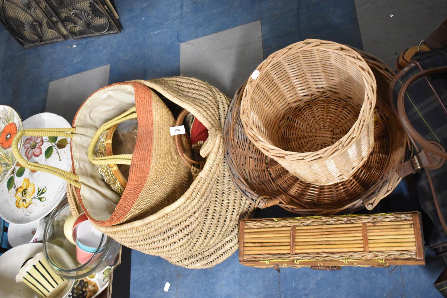 A Collection of Wicker Baskets, Pet Basket, Box etc