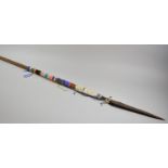 A Vintage African Beadwork Souvenir Spear, 113cm Long