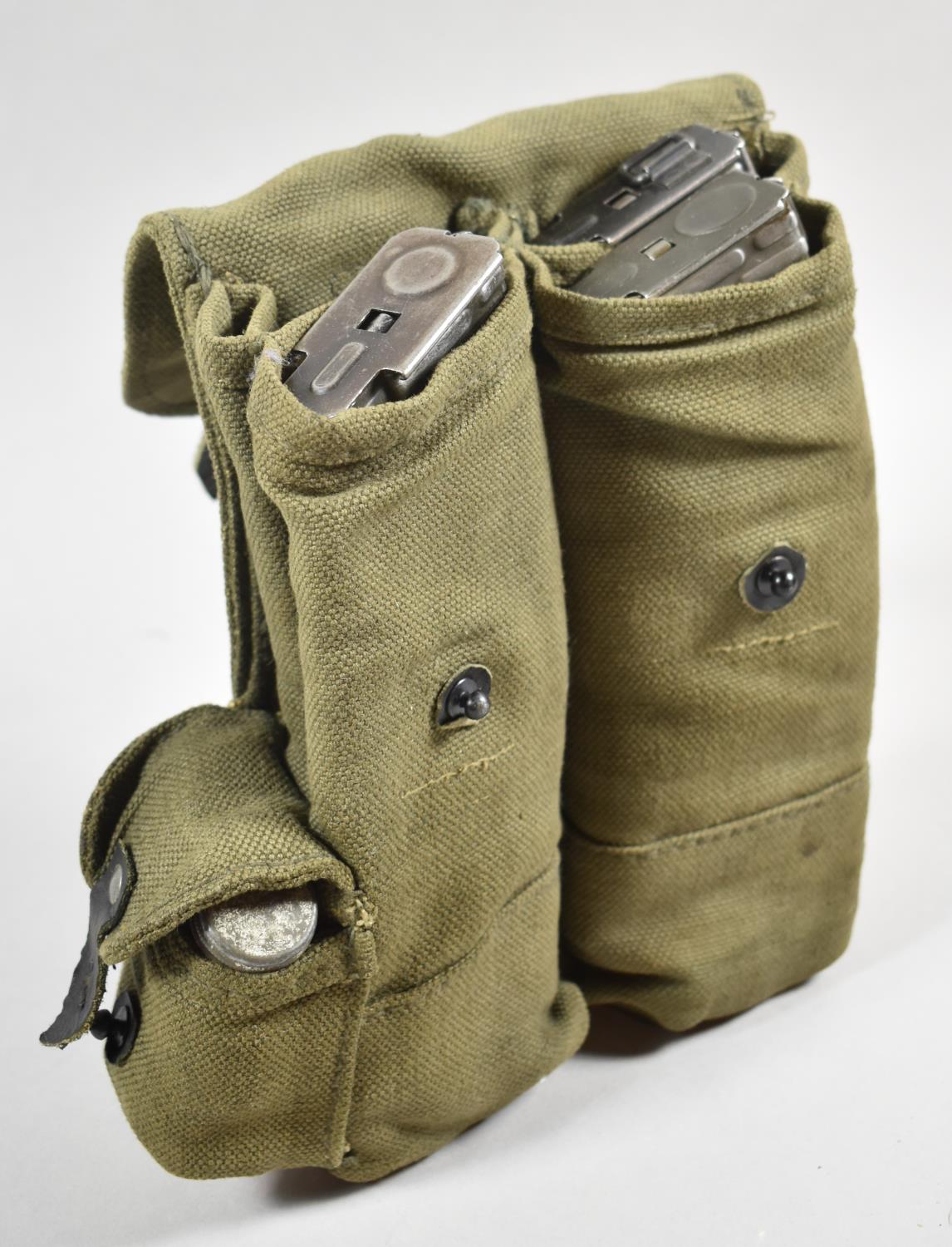An AK47 Machine Gun Magazine with Oil Can in Canvas Pouch, 34cm high - Image 2 of 2