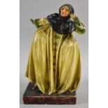 A 1920's Wax and Plaster Theatrical Figure from the Beggars Opera, Mrs Diana Trapes, Stamped Verso