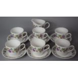 A Late 20th Century Queen Anne Floral Pattern Teaset to Comprise Six Cups, Milk Jug and Six Saucers