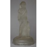 An Opaque French Glass Figural Ornament, losses and Damage, 24.5cm high