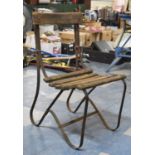 A 19th Century Slat Seated Iron and Wooden Garden Chair for Restoration