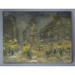 A Mounted Oil on Canvas Depicting City Street Scene, Signed John Sloan (American 1871-1951),