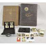 A Late Victorian/Edwardian Folding Metal Stereoscope and Cards, Cigarette Cards etc