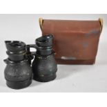 A Pair of Cased Military Issue 10 Degree Field Binoculars, Stamped VF 2506 and with War Department