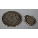 A Silver Coin, Leopold II Roi Dated 1868 and a Mounted Victorian Coin 1887