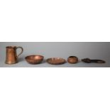 A Vintage Copper Kettle, Copper Lion Mask Nutcrackers, Hand Beaten Arts and Craft Bowl, Sankey &