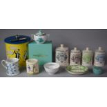 A Collection of Various Fortnum and Mason Storage Jars, Herend Lidded Sugar Bowl, Fortnum and