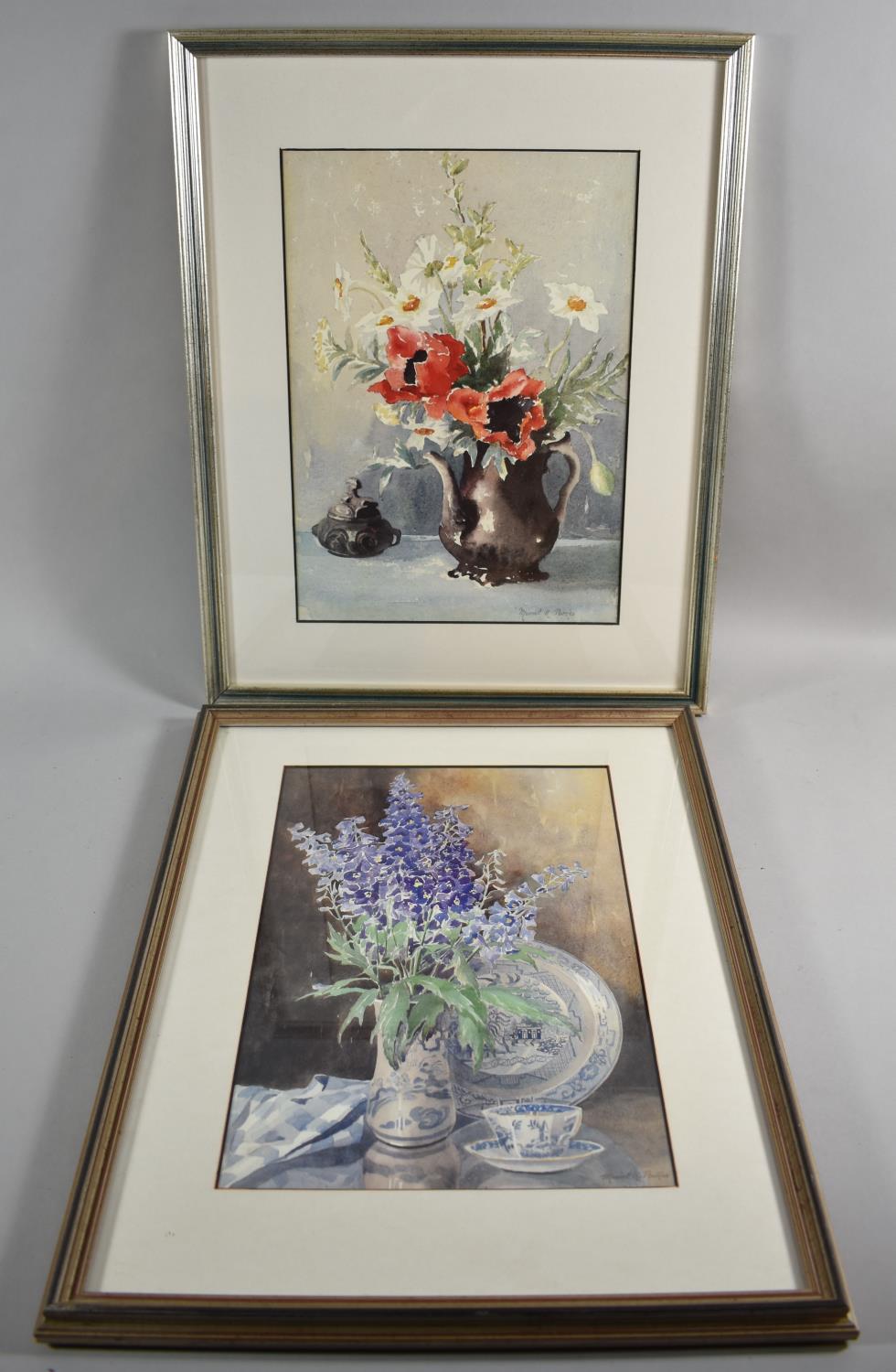 A Pair of Still Life Limited Edition Prints, Delphiniums 79/525 and Flowers of the Field 62/525 Each