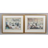 A Pair of Limited Edition Bob Farndon Prints Depicting Scenes in Court, 114/750, 41cm wide