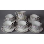 A Royal Albert Floral Pattern Part Teaset to comprise Six Saucers, Five Teacups and a Jug