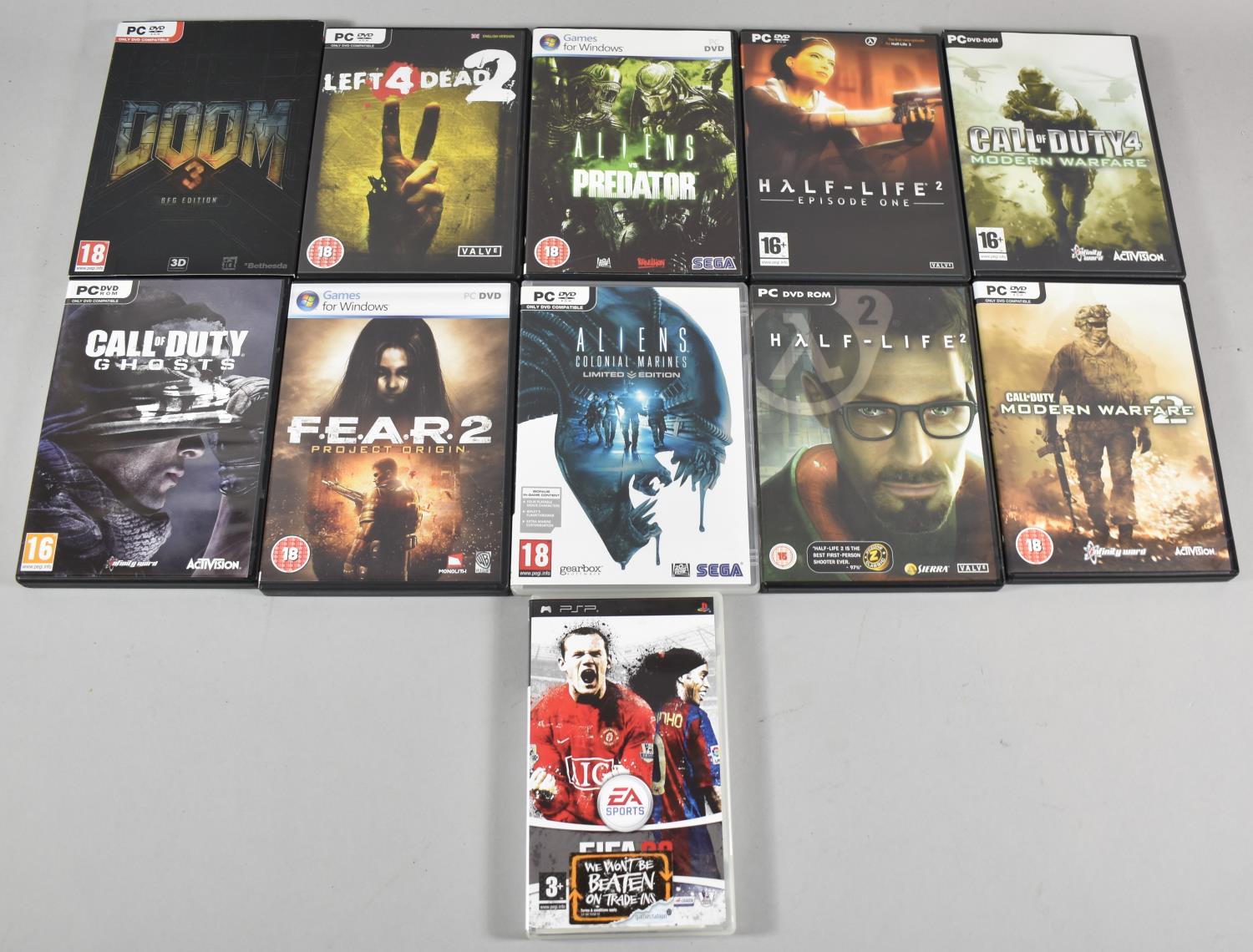 A Collection of Ten PC Games and One PSP Football Game