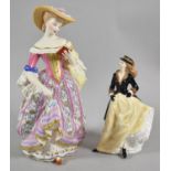 A Victorian and Albert Limited Edition Figure of Lady with Bonnet Reading Book Together with a Royal