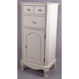 A Laura Ashley Cream Painted Side Cabinet with Two Drawers Over Cupboard, 52cm Wide