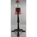 A Reproduction Metal and Glass Bubblegum/Sweet Dispenser on Turned Reeded Support, 95cm high