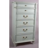 A Blue Painted Laura Ashley Six Drawer Chest, 59cm wide