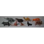 A Collection of Various Metal Zoo Animal Figures