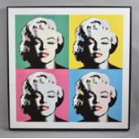 A Framed Andy Warhol Marilyn Monroe Lithograph Print, 69cm Square