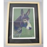 A Framed Pastel by Christine Stainer, "Psychedelic Donkey", 28cm high