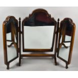 A Mid 20th Century Mahogany Framed Triple Dressing Table Mirror, 55cm high