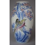 A Large Japanese Fukugawa Vase Decorated in Multicoloured Enamels with Birds and Trees, Signed to
