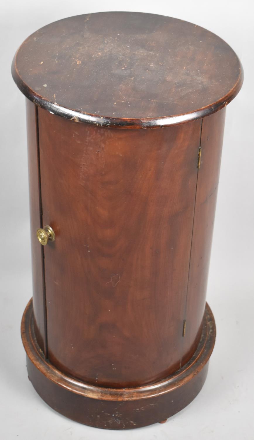 A Late 19th Century Circular Mahogany Bedside Cabinet with Shelved Interior, 70.5cm high - Image 2 of 3