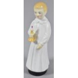 A Figure of Boy in Nightshirt Holding Candle, Possibly Worcester Doughty but Unmarked, 15cm high