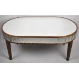 A Modern Mirrored Oval Coffee Table on Square Tapering Legs, 109cm wide