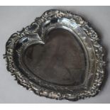 A Silver Heart Shaped Pin Dish, Sheffield Hallmark, 10cm Long