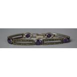 A Silver Marcasite and Amethyst Style Stone Bracelet