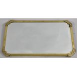 A Mid 20th Century Brass Framed Rectangular Wall Mirror with Bevelled Glass, 63cm wide