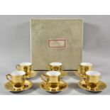 A Boxed Royal Worcester Gilt Coffee Set